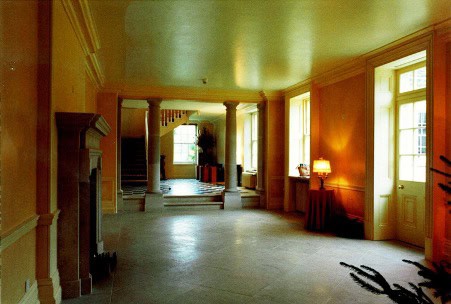 The entrance hall at Bruern Abbery after renovation work